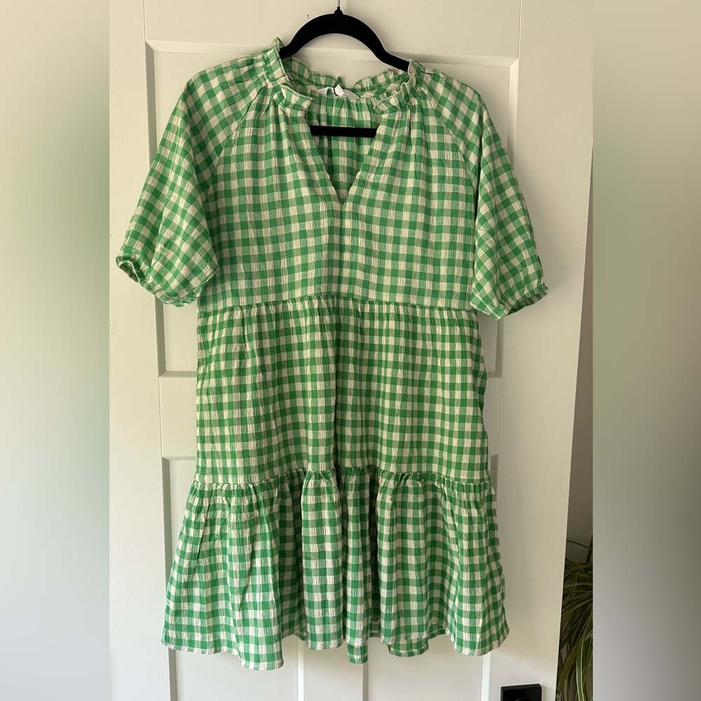 Steve Madden Green Checkered Dress